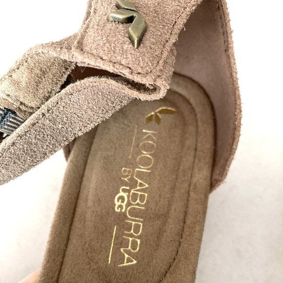 NWOT! New Koolaburra by Ugg tan Briona wedge sandal, cork & suede, ankle straps - Picture 8 of 9